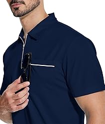 ZITY Men's Pique Short Sleeve Polo Shirt Breathable