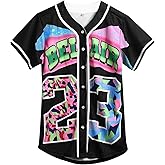 Amzdest 90s Clothing for Women,Unisex Hip Hop Outfit for Party,Bel Air Baseball Jersey,Short Sleeve Button Down Shirt