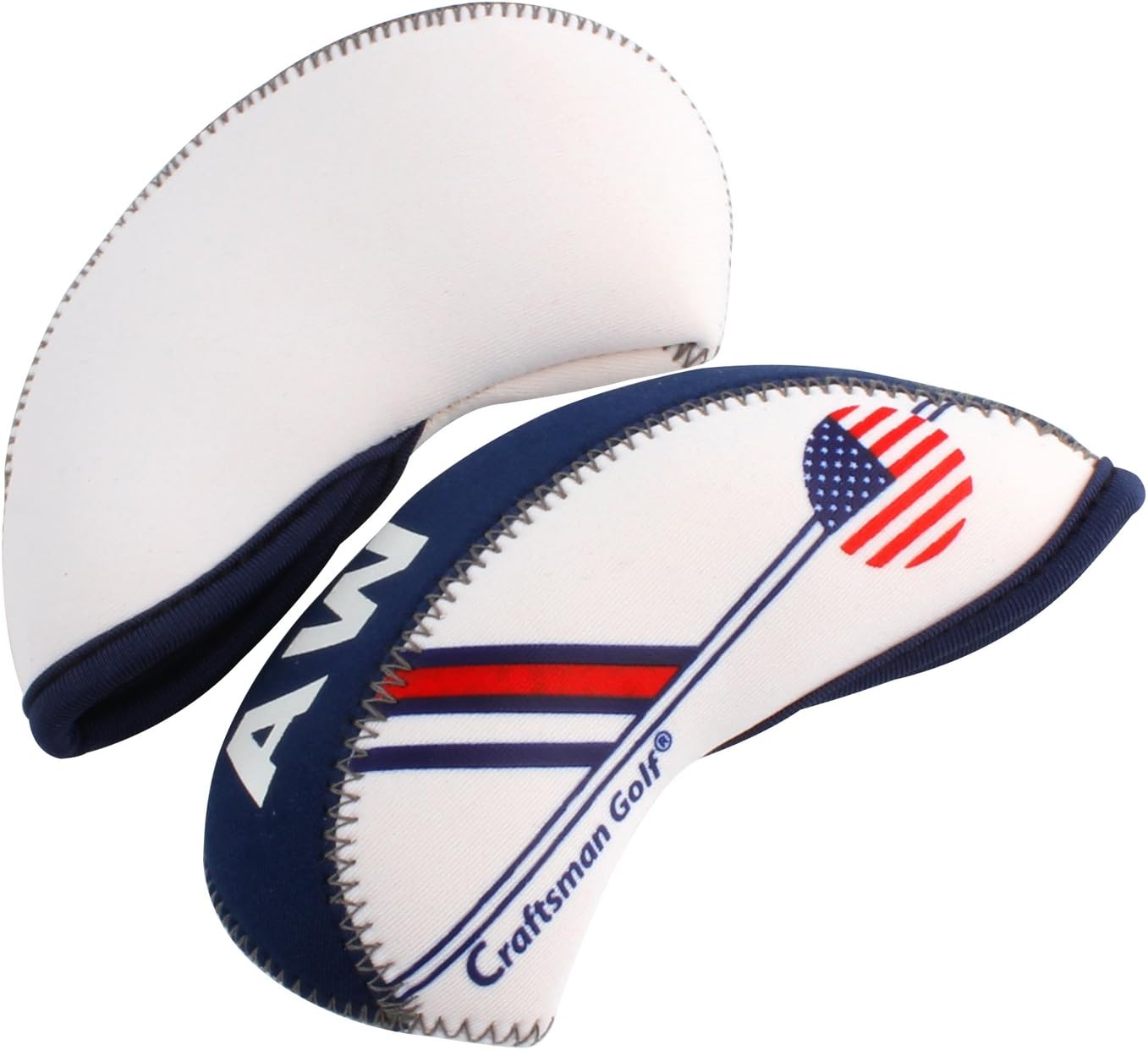 Craftsman Golf White & Blue US Flag Neoprene Golf Club Head Cover Wedge Iron Protective Headcover for Callaway, Ping, Taylormade, Cobra, Etc. : Sports & Outdoors