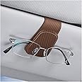 AICEL Sunglasses Holders for Car Sun Visor, Leather Eyeglasses Hanger Mounter, Magnetic Glasses Holder and Ticket Card Clip, Auto Interior Accessories Universal for SUV Pickup Truck