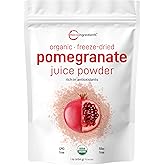 Organic Pomegranate Juice Powder, 1 Pound | 100% Natural Fruit Powder | Freeze Dried & Cold Pressed | No Sugar & Additives | Great Flavor for Drinks, Smoothie, & Beverages | Non-GMO & Vegan Friendly