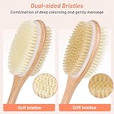 Alyvisun Wooden Back Scrubber with Long Handle Dual-Sided Bristles 41cm view 2