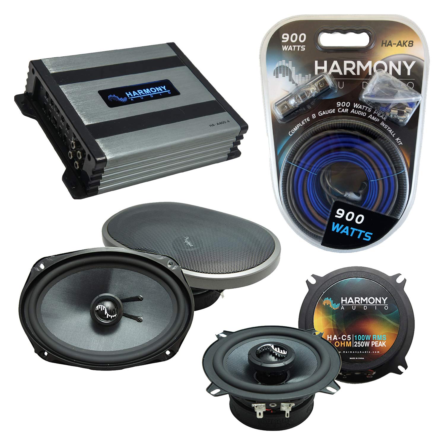 Compatible with Dodge Challenger 2008-2014 Speakers Replacement Harmony Bundle C69 C5 & HA-A400.4 Am