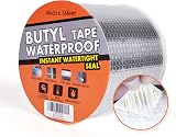 TAPEBEAR Butyl Tape Roof Leak Repair 4in x 16ft Silver Aluminum