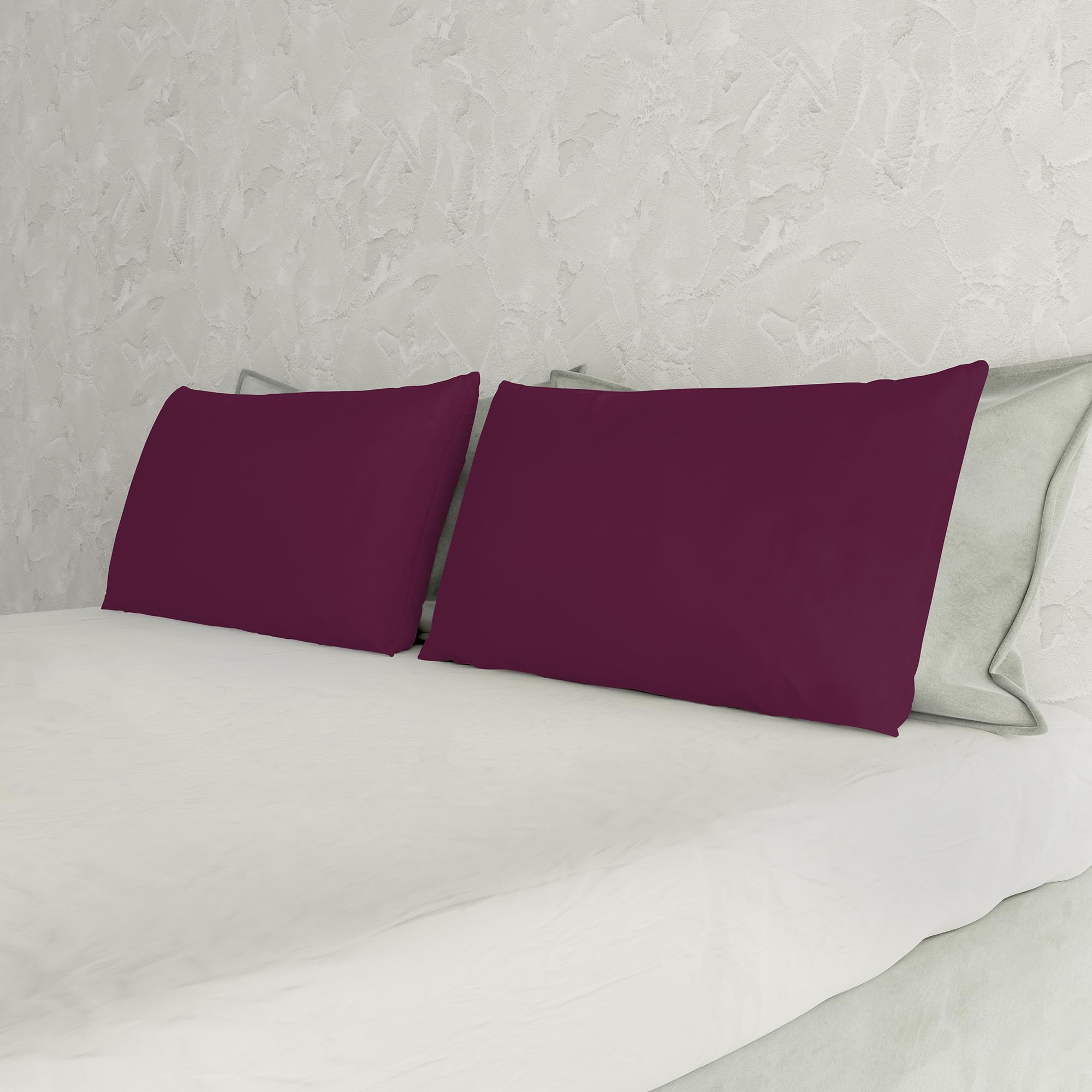 Italian Bed Linen Max Color couple of plain color pillowcases