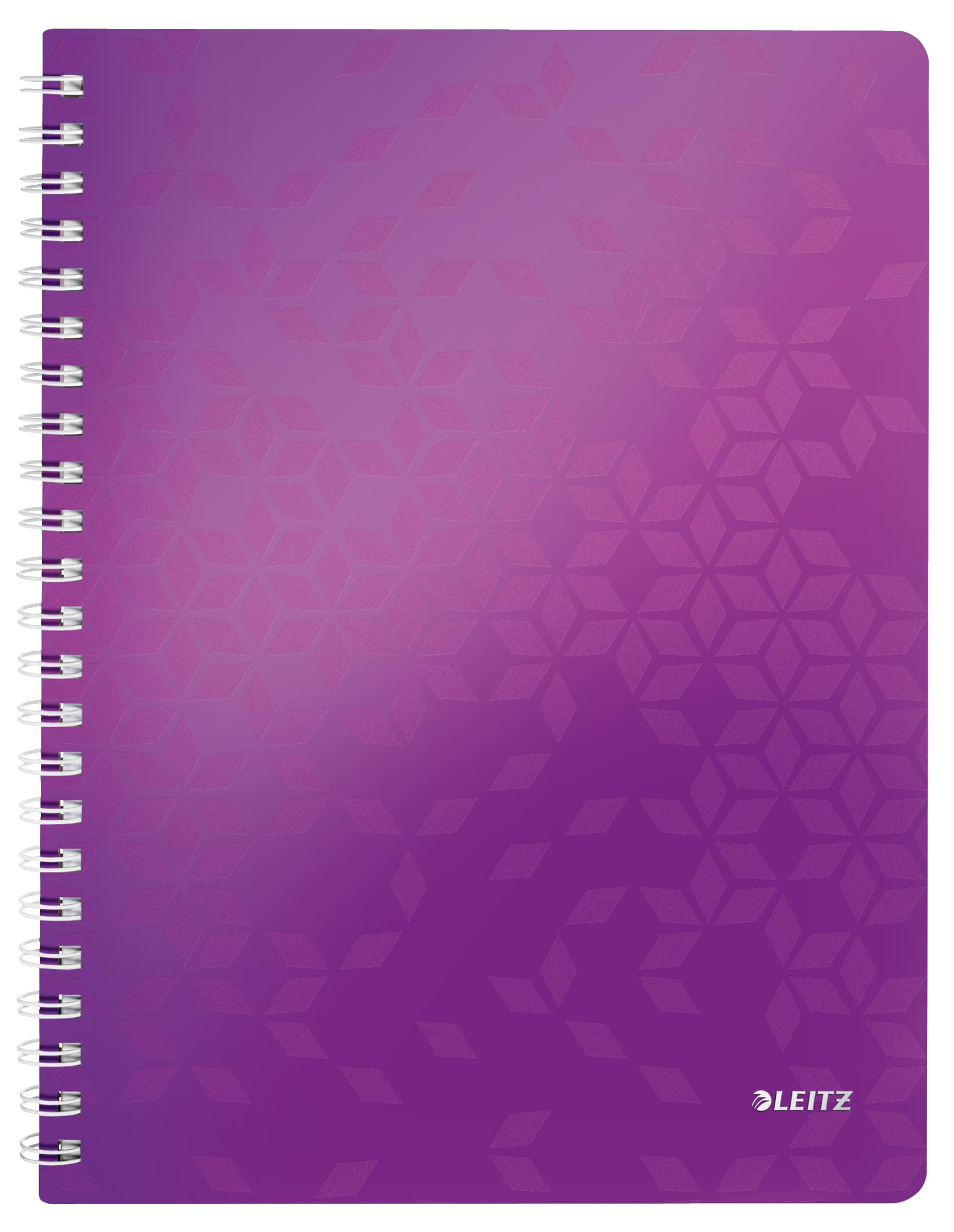 Leitz A4 Flexible Cover Notebook, Purple (Wire Bound, 80 Sheets, Ruled, 90 gsm Ivory Paper, Wow Range), Pack of 1 โ image 1