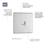 BG Electrical Single Telephone Master Socket Slimline Brushed Steel view 3