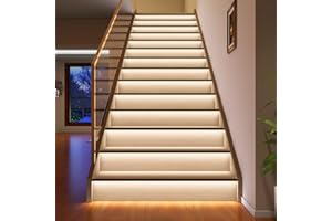 Stair Lights Indoor Motion Sensor Smart Interior Led Step Lights16 Stairs 40 Inch Length Cuttable Led Light Strip for Stairca