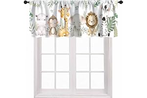 ShiTingYu Animals Window Valance, Baby Animals Watercolor Woodland Forest Nature Curtains for Kids Nursery Bedroom Drapes Valance for Kids Boys Girls Bedroom Nursery Hoom 54x18 Inch, 1 Panel