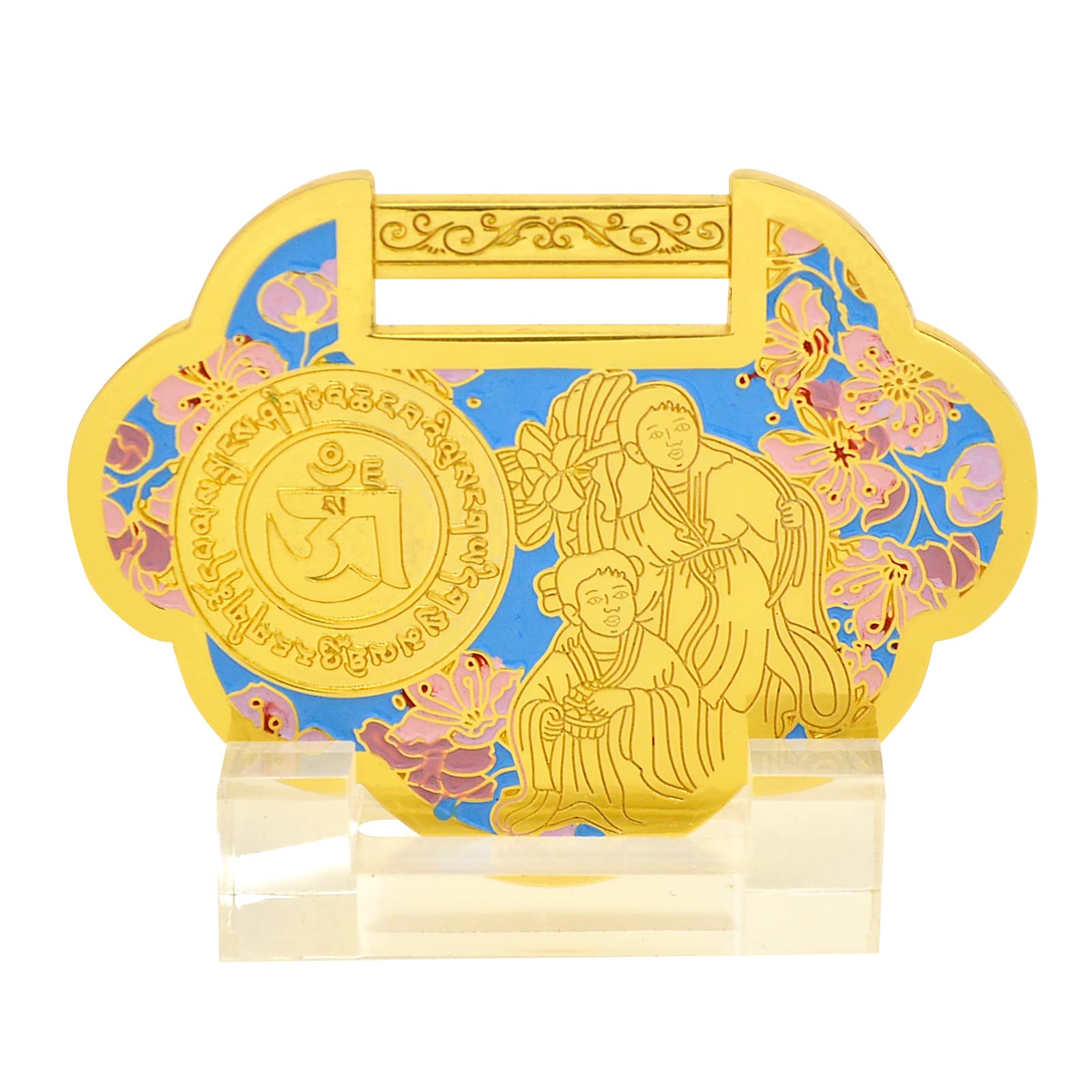 juanxian FengShui Harmony Lock Plaque for Good Relationship with Stand and Box W5001