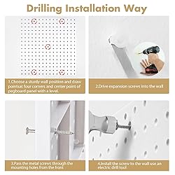 Peg board,Pegboard 32"*32",White Pegboard 4pcs and