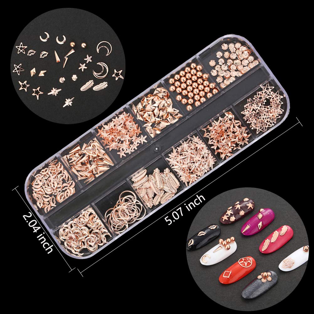 EBANKU 10 Boxes Nail Art Rhinestones Nail Studs Gems Nail Art Crystal Nail Jewels Nail Diamonds with 1 Pc Pick Up Tweezers 1 Pc Wax Pens for Nail Art Supplies Accessories : Beauty