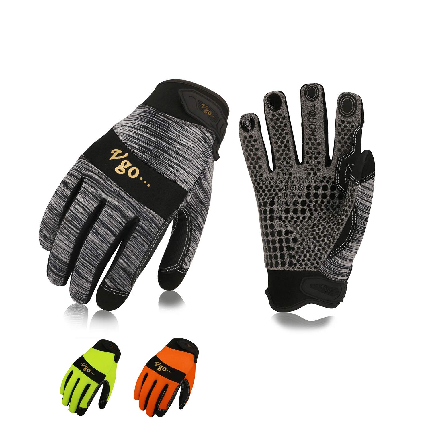 Vgo 3 Pairs High Dexterity Synthetic Leather with Silicone for Antislip