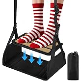 Airplane Foot Hammock for Plane Travel, Detachable Bamboo Airplane Foot Rest for Long Flight, Desk Foot Hammock with Extended Adjustable Strap to Relax Your Feet, Foot Sling Travel Essentials