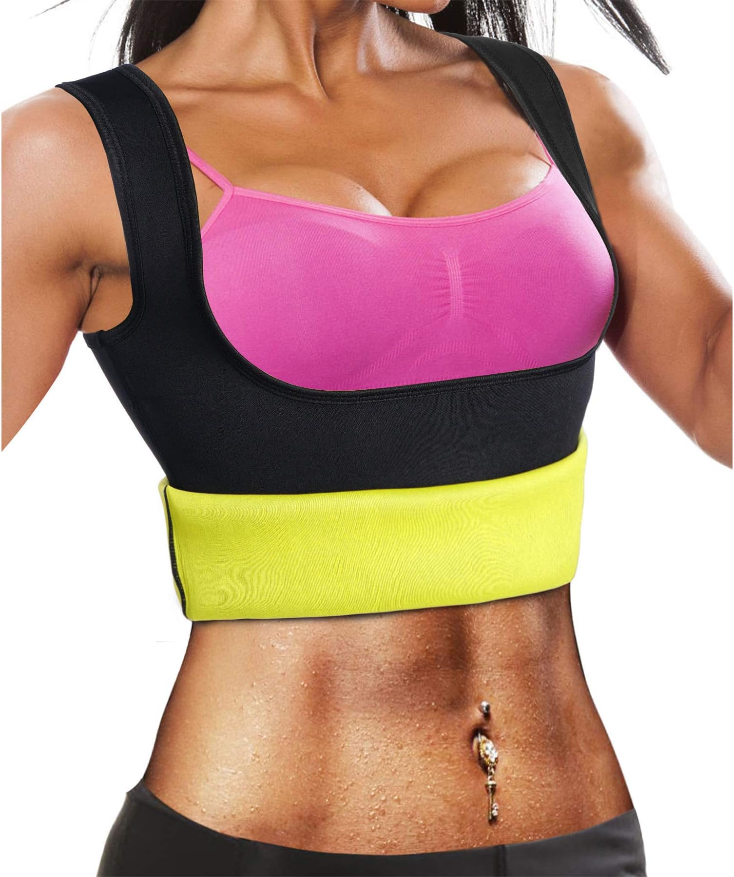 Ursexyly Waist Trainer Fat Burn Sweating Vest for Women Tummy Control Sauna Sweat Vest Hot Tank Top