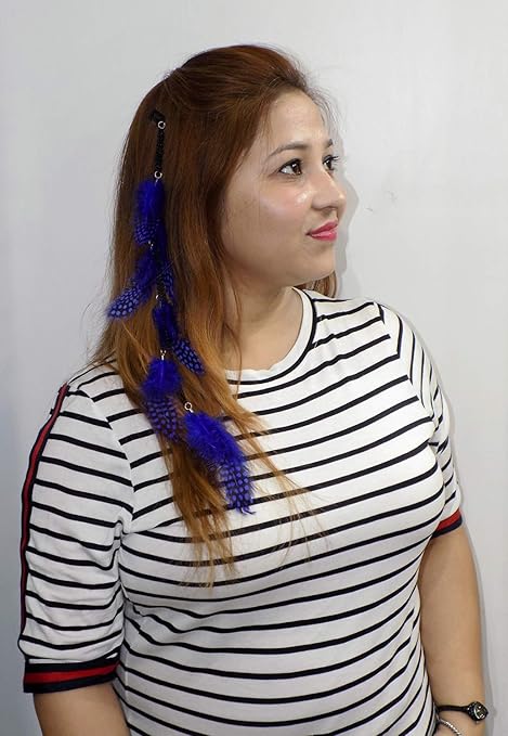 Ekan Tic Tac Clip On Feather Hair Extension Wedding Party Hair