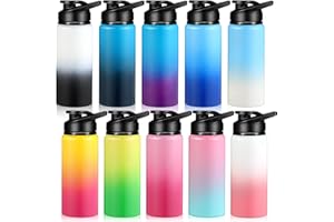 Mimorou 10 Pieces 20 oz Reusable Aluminum Water Bottles Bulk Outdoor Sports Water Bottles Multipack Travel Bottles for Gym, Hiking, Cycling, Camping, Fishing, Snap Lid(Gradient Color)