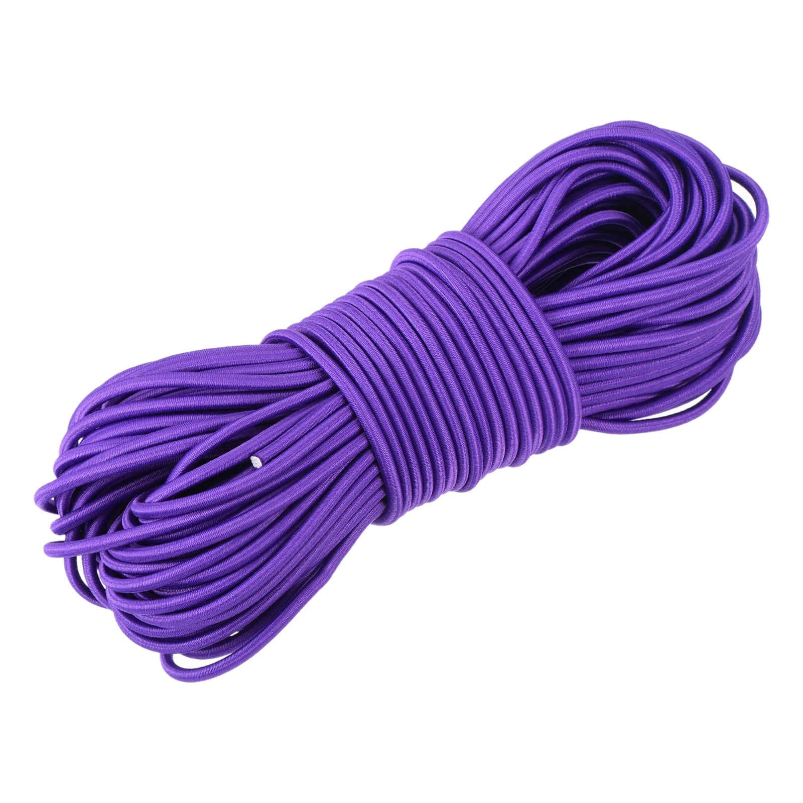 DMiotech 3mm Shock Cord, 30 M Purple Bungee Cord Tent Pole Shock Cord Round Elastic Kayak Rope Stretch String Marine Grade Heavy Polyester for DIY Projects Tie Downs