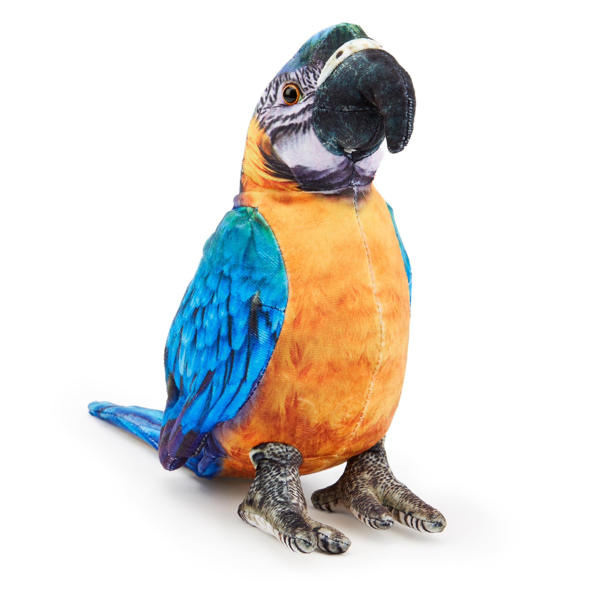 Zappi Co - Children's Realistic Soft Cuddly Plush Toy Animal - Perfect Playtime Companions for Children with Lifelike Detail featured Tiktok (28cm Length) (Blue Yellow Macaw Parrot) — image 1