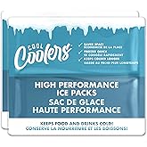 Cool Coolers by Fit & Fresh High Performance Cooler Foil Ice Packs, Puncture Resistant Ice Packs for Coolers and Lunch Bags, Durable and Reusable, Non-Toxic Gel Ice Packs, 2PK