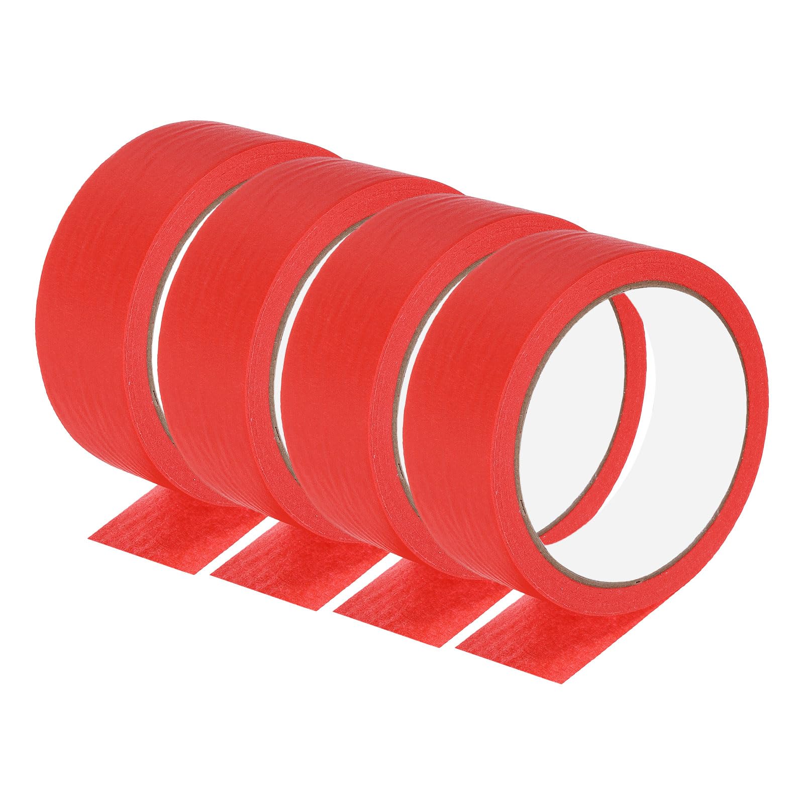 PATIKIL Masking Tape 1.4 Inch Wide, 4 Roll 22 Yard Painters Tape Bulk No Residue Craft Tape for Wall Painting Labeling Car Painting Home DIY Flower Crafts Decoration, Red