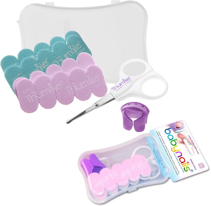 Thumble Baby Nails Wearable Nail File Mixed Pack with Scissors