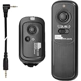 2.4GHz Remote Shutter Release RW221-E3 Compatible with Canon Olympus Fuji | Remote Replaces Canon RS-60E3, Fujifilm RR100 and Olympus RM-CB2, 80m/262ft, Pro Anti-Shake, 2 in 1(wireless &amp; wired)