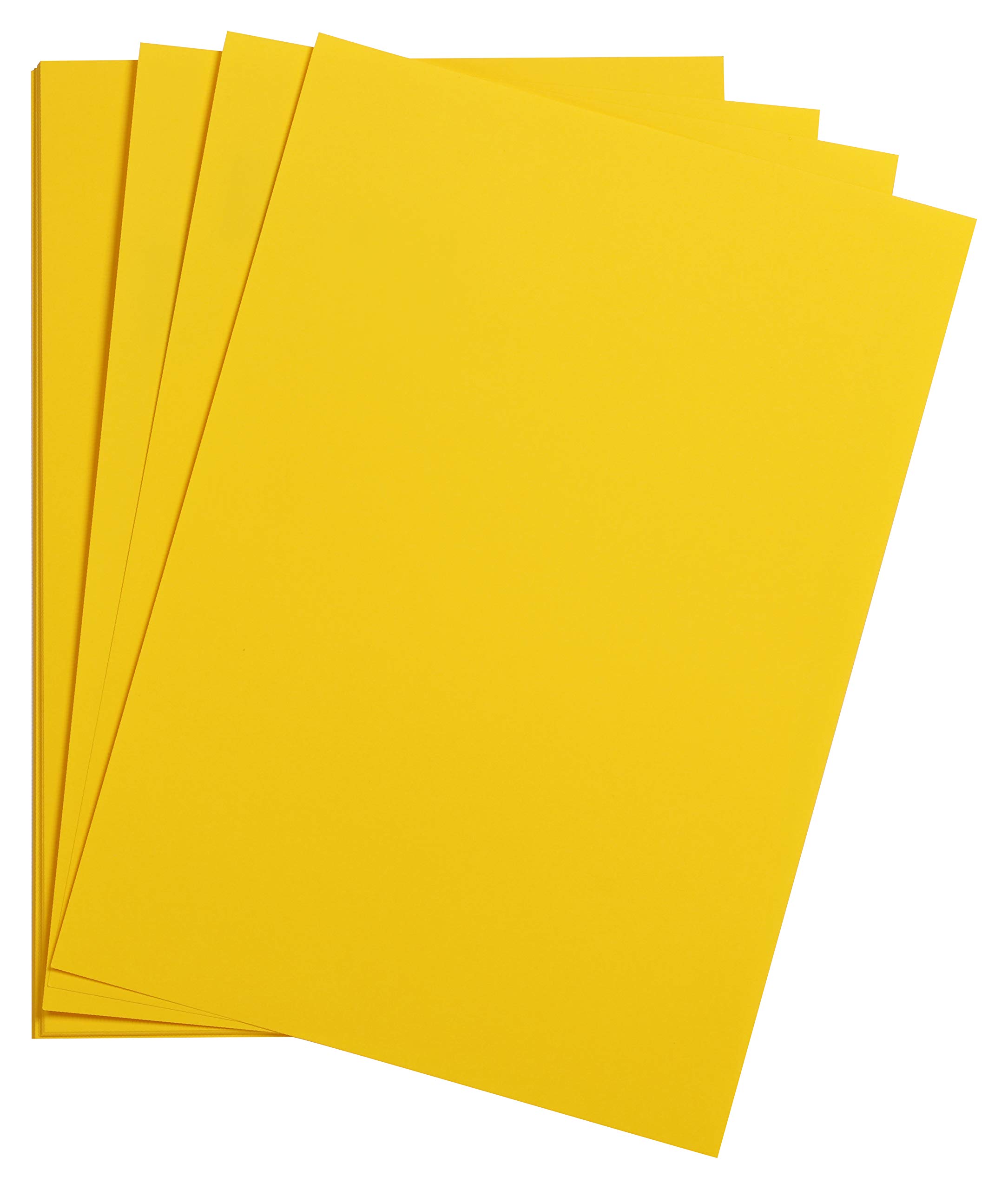 Clairefontaine - Ref 975253C - Maya Smooth Coloured Drawing Card (Pack of 25 Sheets) - 185gsm - A4 (29.7 x 21cm) - Sun Yellow Colour - Deep Dyed, Acid Free, pH Neutral