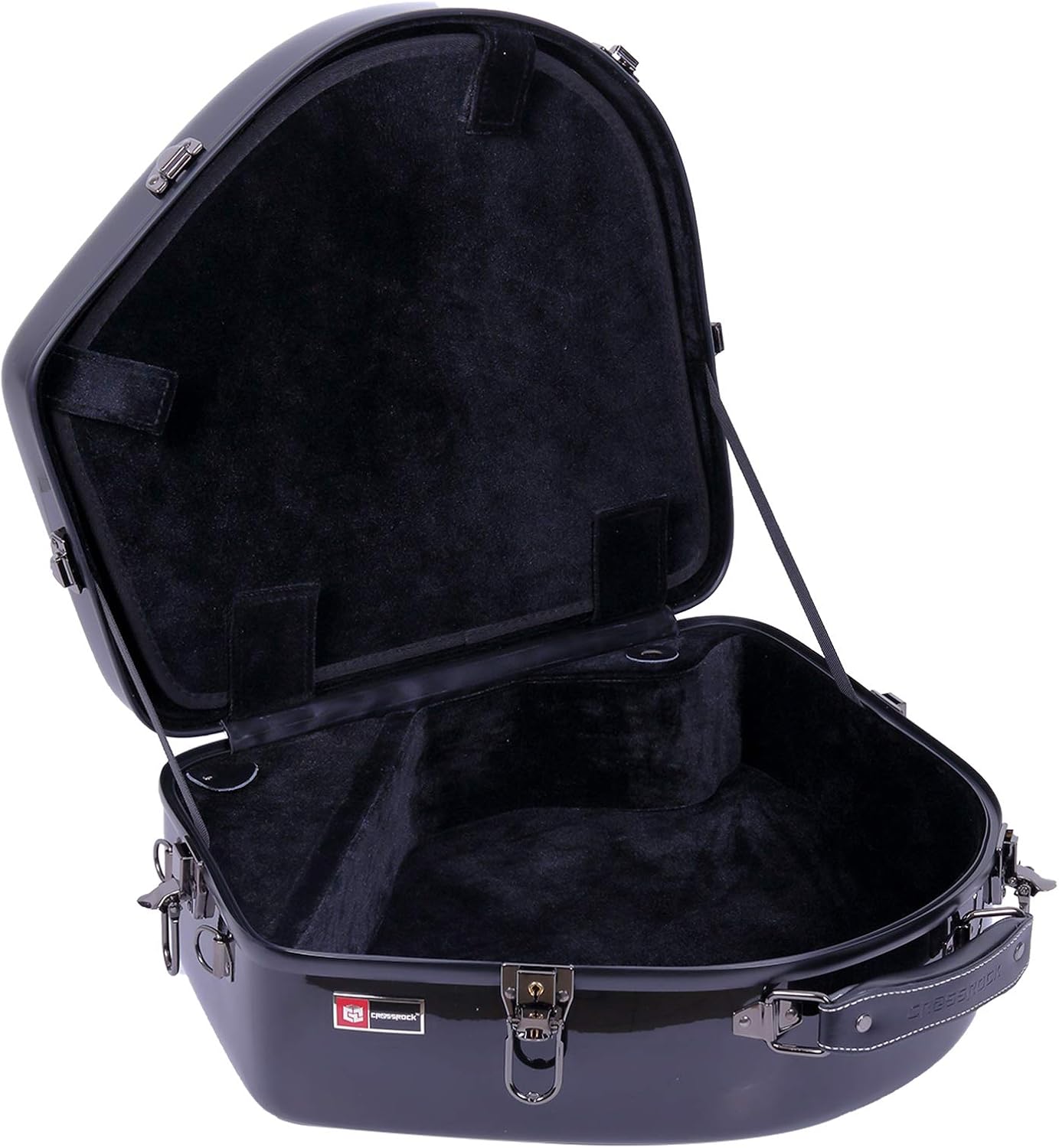 Crossrock French Horn Case, Fiberglass Hardshell Bell Detachable Hard Case With Backpack Straps, Black (CRF1000FHDBK): Musical Instruments