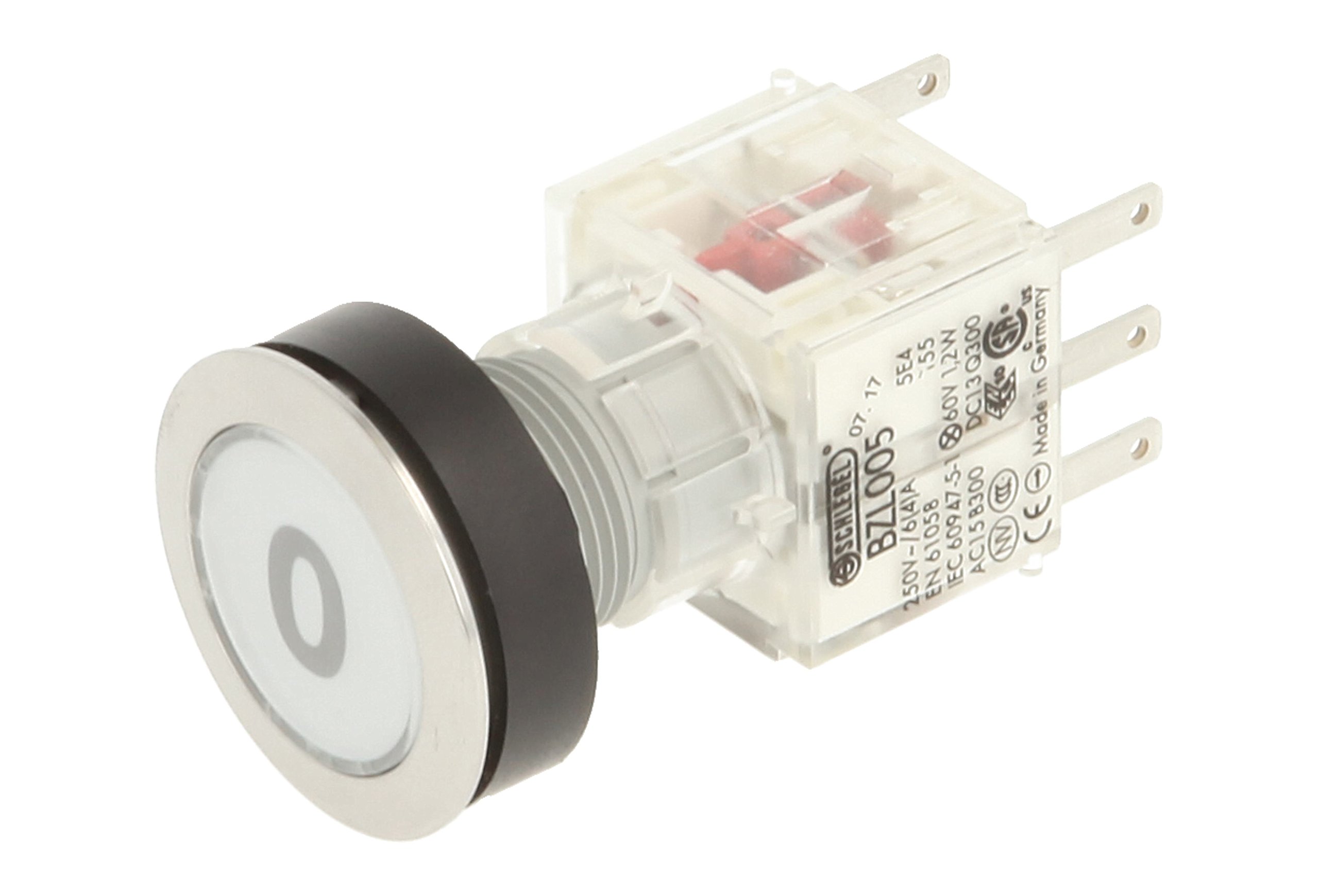 Club 23.000.565 Stainless Steel Push Button Switch Cap, Bezeichungs Child 0 Light Up Push Button Contact Encoder 2 Opener, 24 V LED, Clear