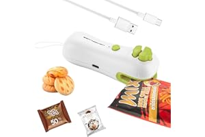 KAKAPLUSS Bag Sealer Mini 2 IN 1,Bag Sealer Heat Seal with Cutter, Portable Handheld Food Resealer Sealing Machine, With Type-C Power Cable and Magnet, for Chip Bags & Food Storage Freshness, Green