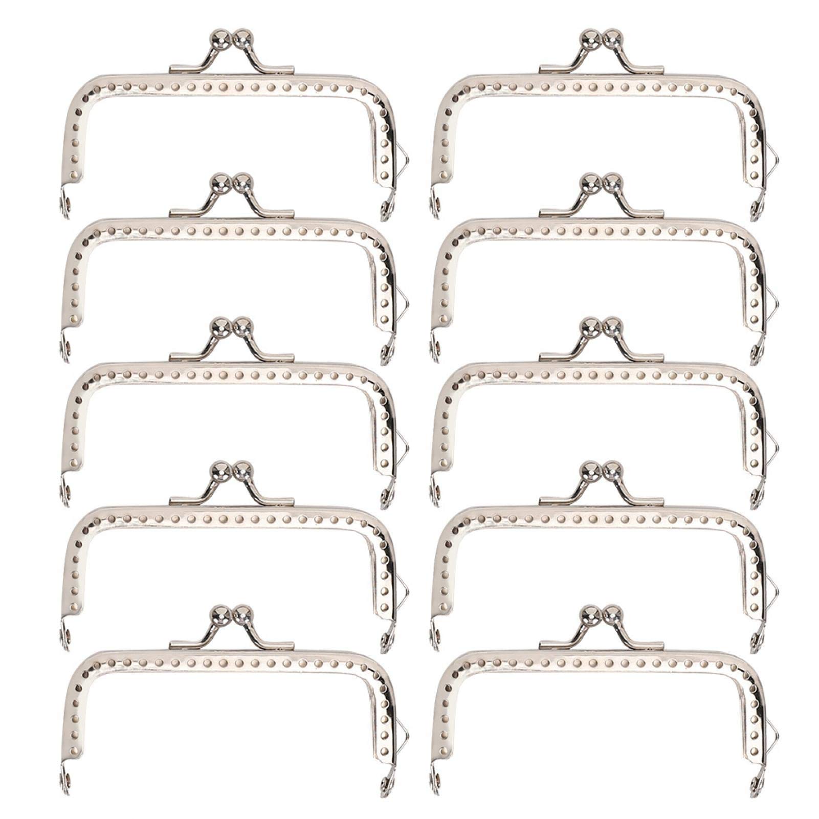 Purse Frame Kiss Clasp, Square Metal Frame Purse Frames for Bags, Elegant and Stylish 10pcs 8.5cm for Purse Bag Making Dinner Bags, Evening Bags