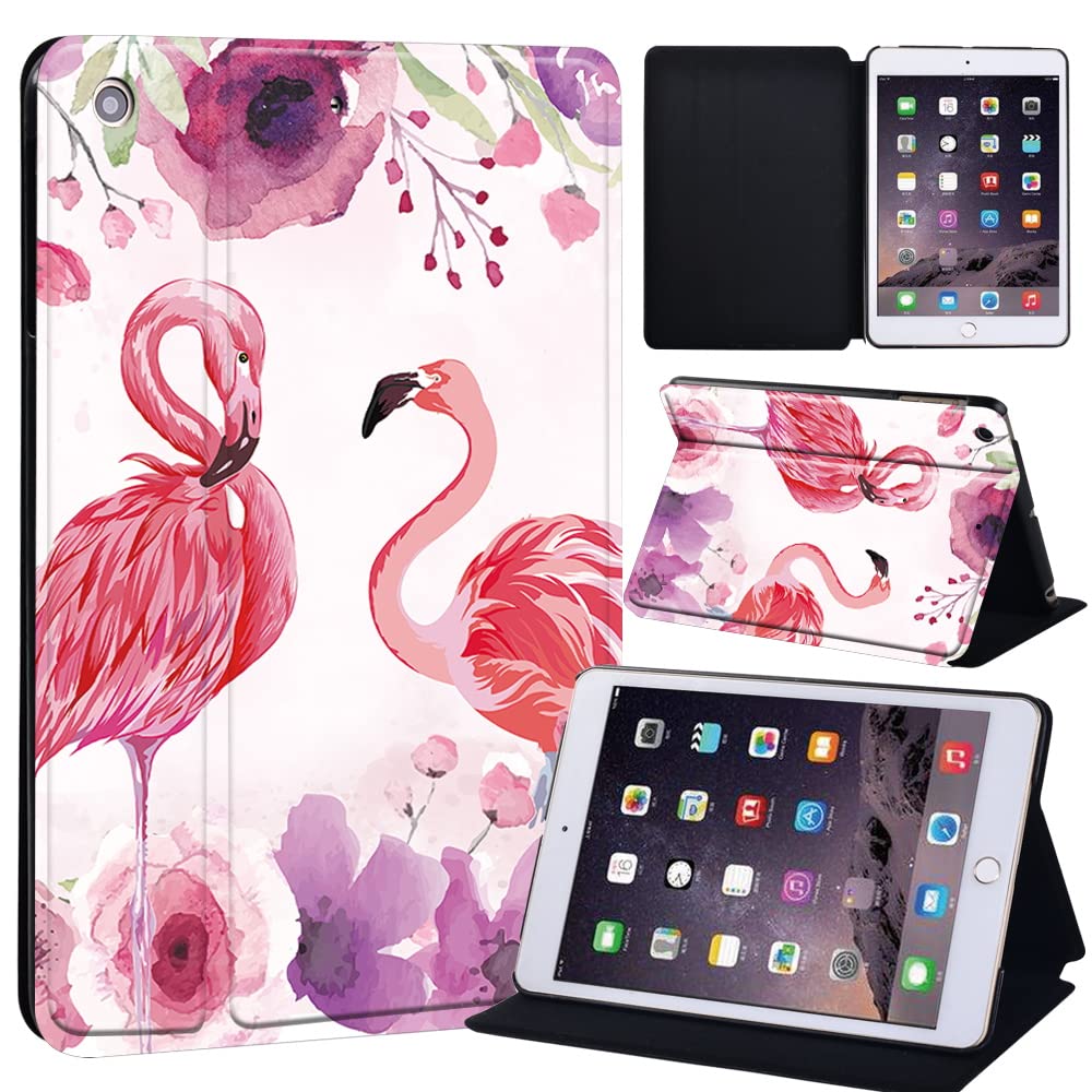 Flamingo Printed Case for iPad Mini 1/2/3, Lightweight Trifold Stand Case with Auto Sleep/Wake, Microfiber Lining, Hard Back Cover for iPad Mini 1/Mini 2/Mini 3 (flamingo020)