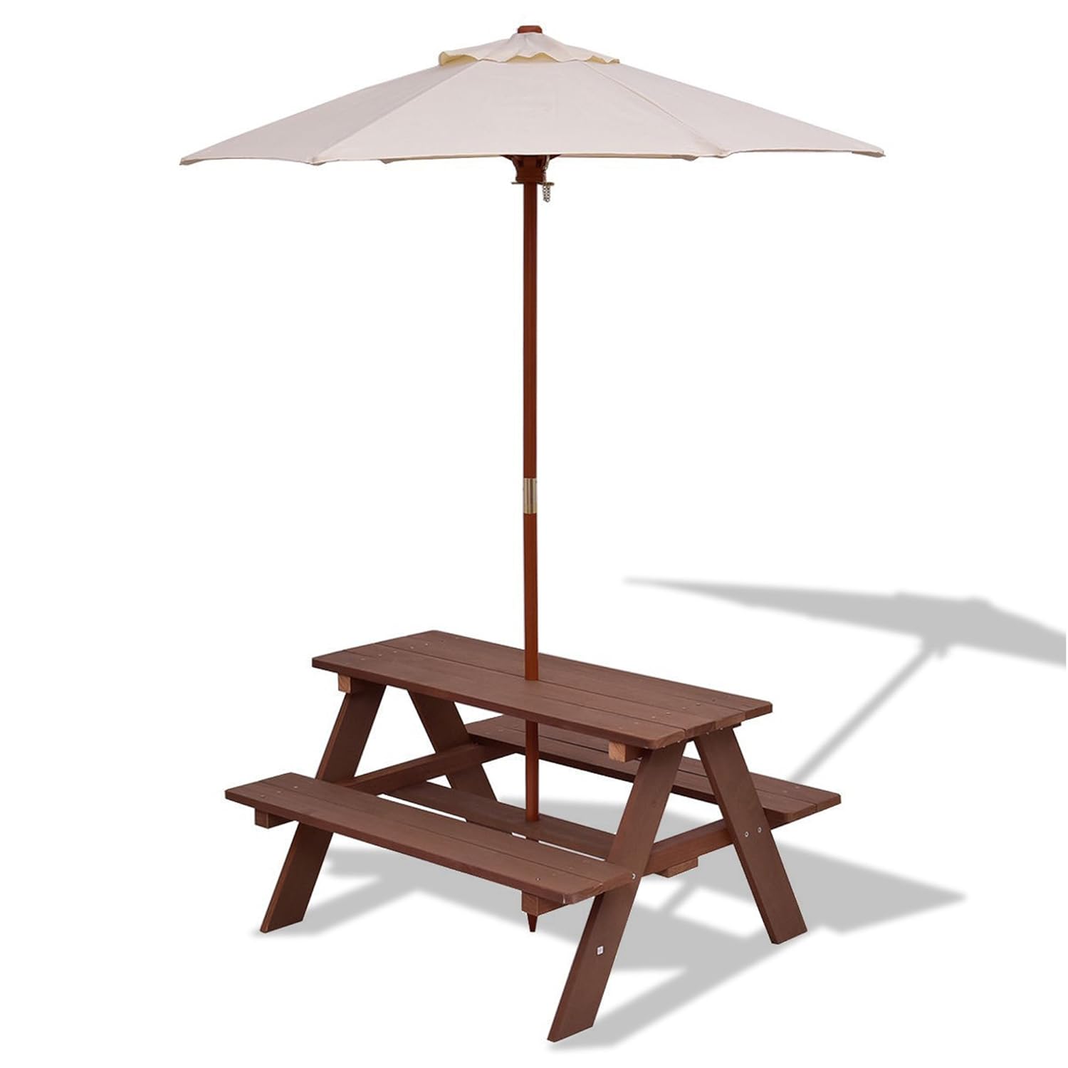 Buy Dustnie Kids Picnic Table W Umbrella Outdoor Wood Patio