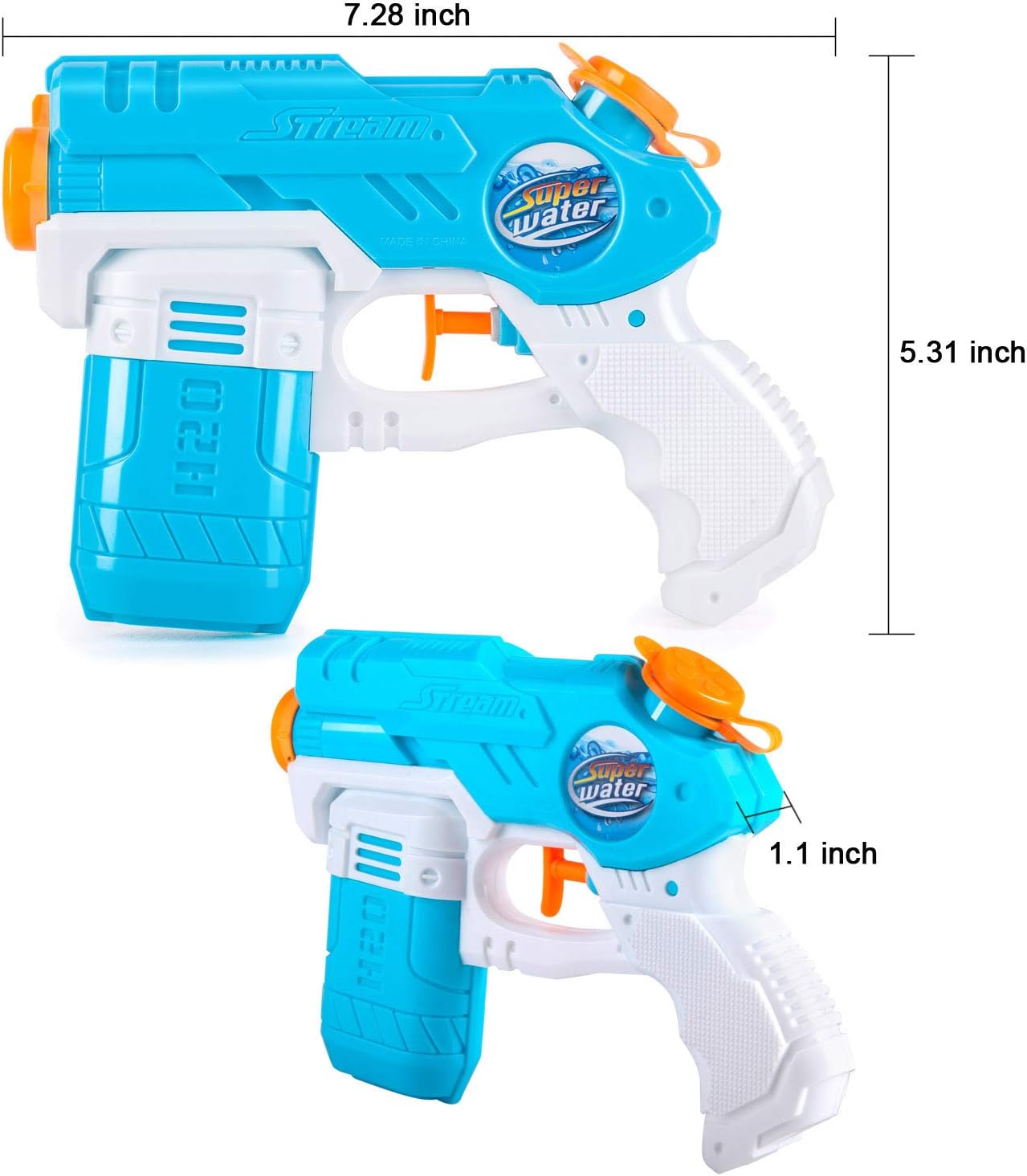 Tuko 6 Packs Small Water Guns for Kids Adults, 220CC Capacity 15-25 Feet Shooting Range Water Blaster Squirt for Water Fighting Toys(6Packs): Toys & Games