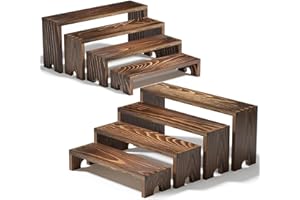 2 Set Large Wooden Tiered Riser Display Stands for Vendor Events,Stackable Wooden Cupcake Stand,Farmhouse Decor Wood Dessert 