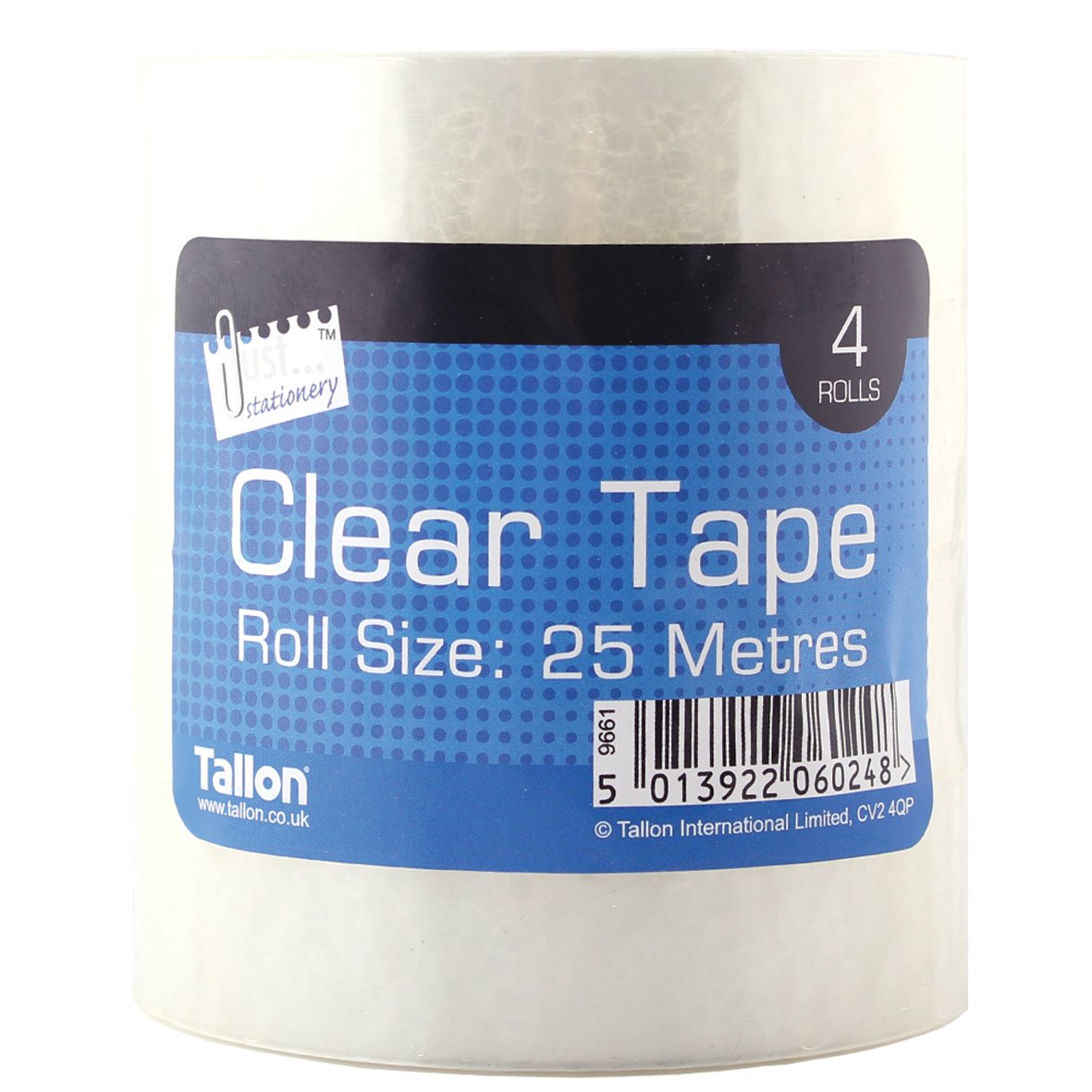 Just stationery 25mm Clear Tape (Roll of 4) 6024