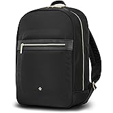 Samsonite Mobile Solutions 2 Essential Backpack - Work & Commuter Backpack with Padded Laptop Compartment, Front Zip Pocket with Key Leash, Water Bottle Sleeve, StackIt™ Strap - Black
