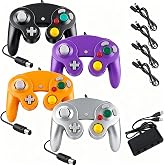 Yosikr 4PCS Controllers for Gamecube, with 4 Extension Cables and 4-Port USB Adapter for Switch Wii U Console