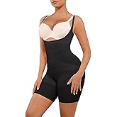 FeelinGirl Seamless Shapewear Tummy Control Sculpting Bodysuit with Butt Lifting Thigh Slimmer Open Bust Fajas for Women