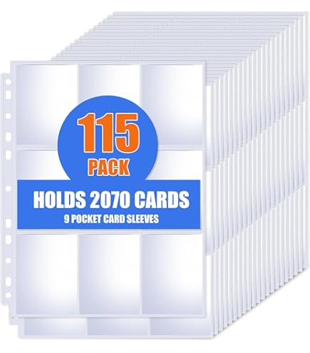 Amazon.com : 900 Pockets Baseball Card Sleeves, ABLY Double Side 9-Pocket Trading  Card Binder Sleeves Page Protectors Sheet for Skylanders, Pokemon, Top  Trumps for 3 Ring Binder(50 Pages) : Office Products