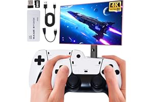 Retro Game Console Stick with 40000+ Classic Games, 4K HDMI Output, Plug & Play Video Game Stick with 2 Wireless Controllers,