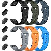 VELEYOK 26mm Silicone Sport Bands Compatible with Tactix 8 7/Fenix 8 Pro AMOLED 51mm/7X pro/7X/6X Pro/6X/5X Plus/5X/3 HR,Quick-Fit Watch Band for Quatix 8 51mm/Enduro 3/2/Descent Mk3i-51mm/Mk2i/Mk2