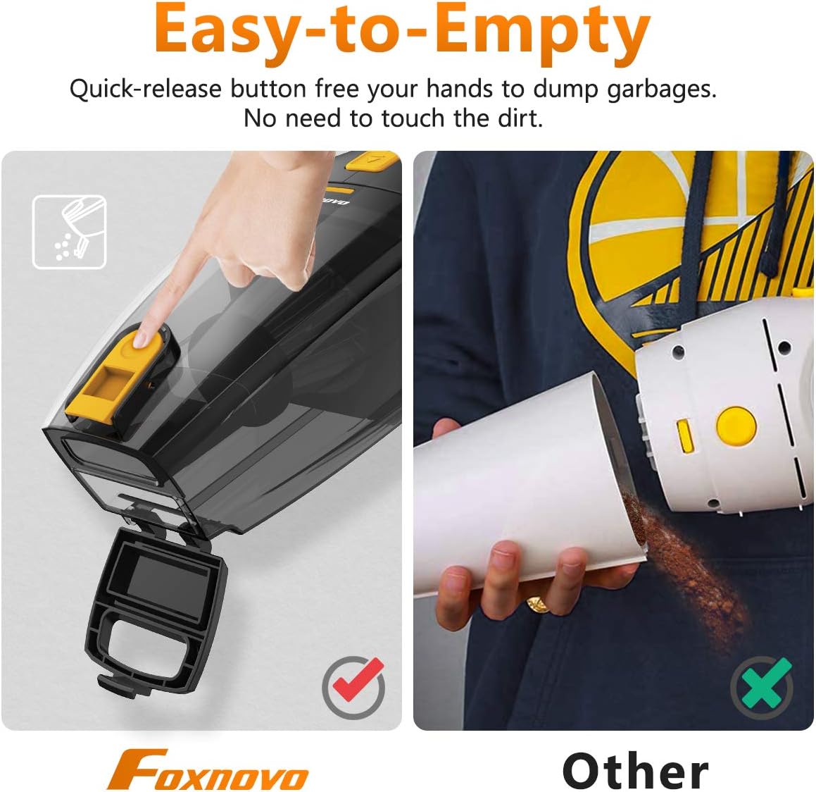 foxnovoFoxnovo 6th Gen Car Vacuum Cleaner High Power Suction, 2 HEPA