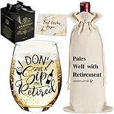 Opininqo Funny Retirement Gifts for Women Men 2026, Coworkers Farewell Leaving Going Away Gift - Retirement Wine Glass Funny Birthday Gifts for Retired Friends Teacher Coworkers Boss Nurses Friends