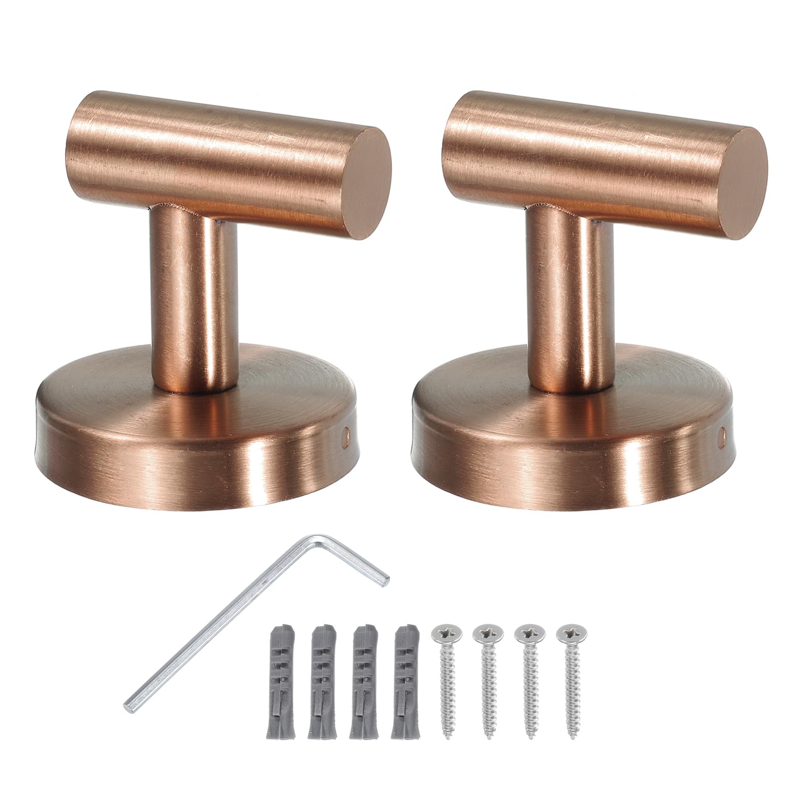 Photo 1 of uxcell Bathroom Hook, 2Pcs Waterproof Stainless Steel Single Towel/Robe Clothes Hook with Screws for Kitchen, Door, Cabinet, Bathroom, Foyers, Hallways, Bedrooms (60x55mm Rose Gold)
