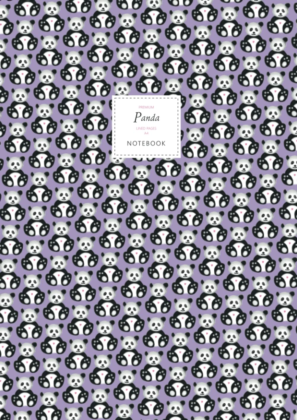 Panda Notebook - Lined Pages - A4 - Premium: (Purple Edition) Fun notebook 192 lined pages (A4 / 8.27x11.69 inches / 21x29.7cm)