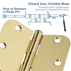 Door Hinge 3 1/2" 18 Pack Rounded Door Hinges