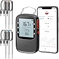 Govee Bluetooth Meat Thermometer, Wireless Meat Thermometer for Smoker Oven, Digital Grill Thermometer with 6 Probes, Timer Mode, Smart LCD Backlight BBQ Thermometer for Cooking Turkey Fish Beef