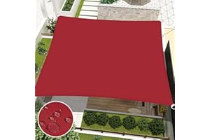 FLORALEAF Sun Shade Sail 10' X 13' Rectangular Waterproof Sun Sail UV Block Canopy for Outdoor Patio Lawn Garden Backyard, Red